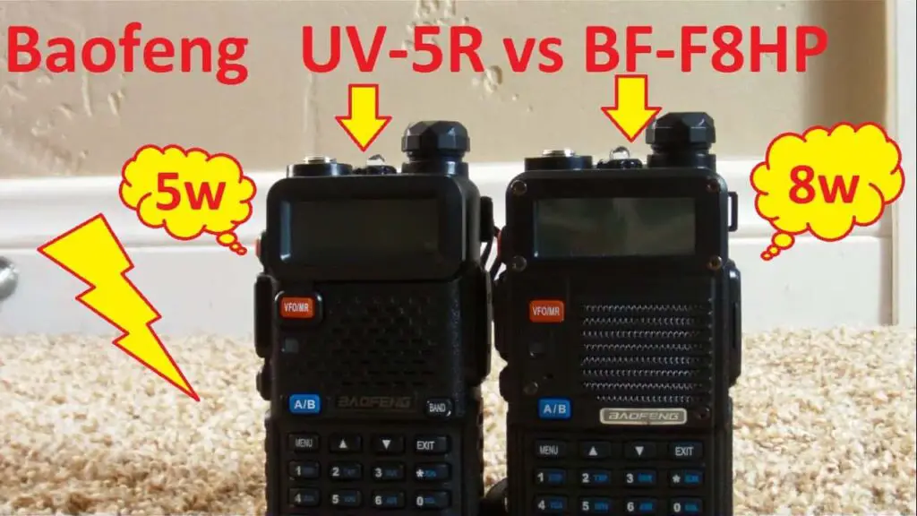 Baofeng UV-5R Vs BF-F8HP Output
