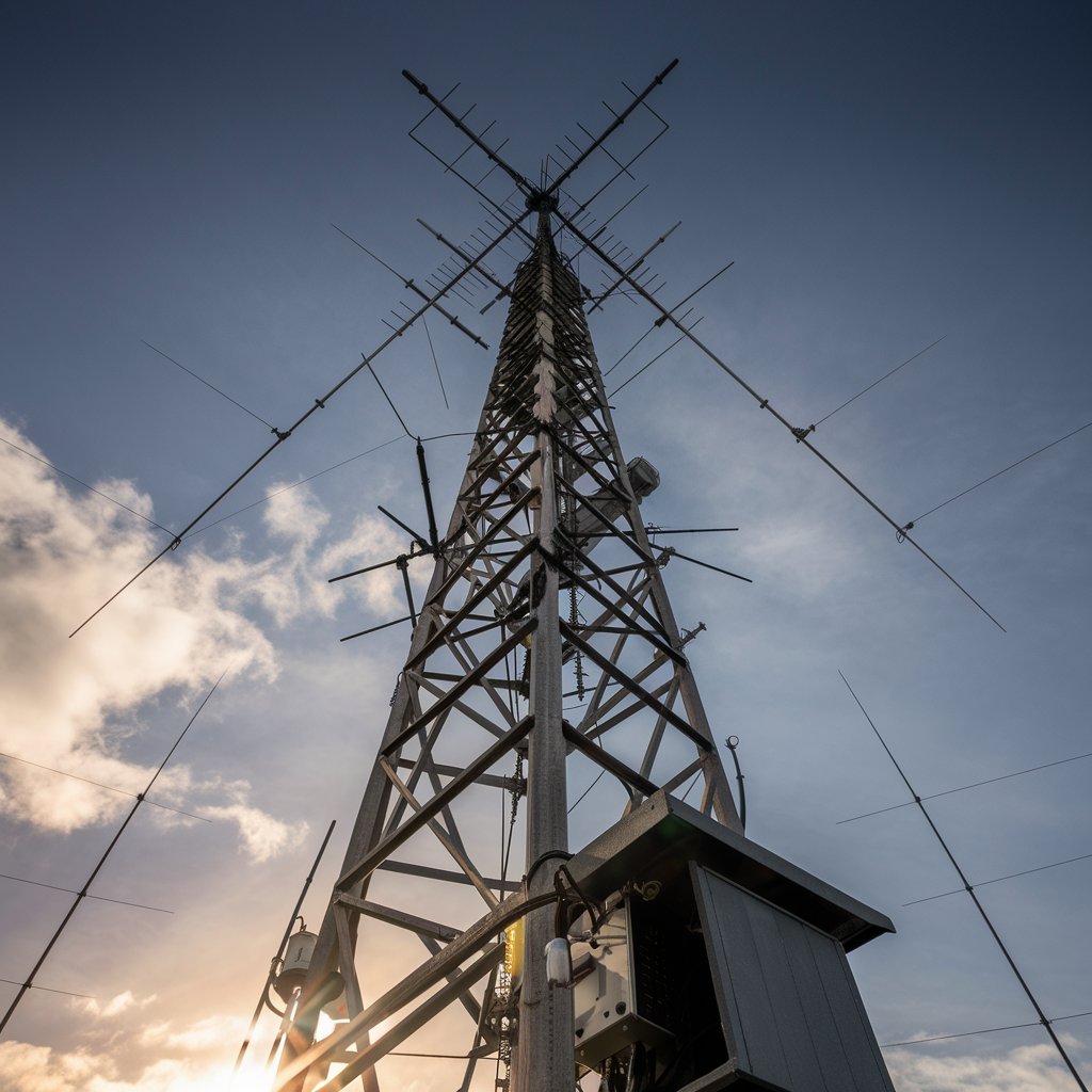Amateur radio operator communicating